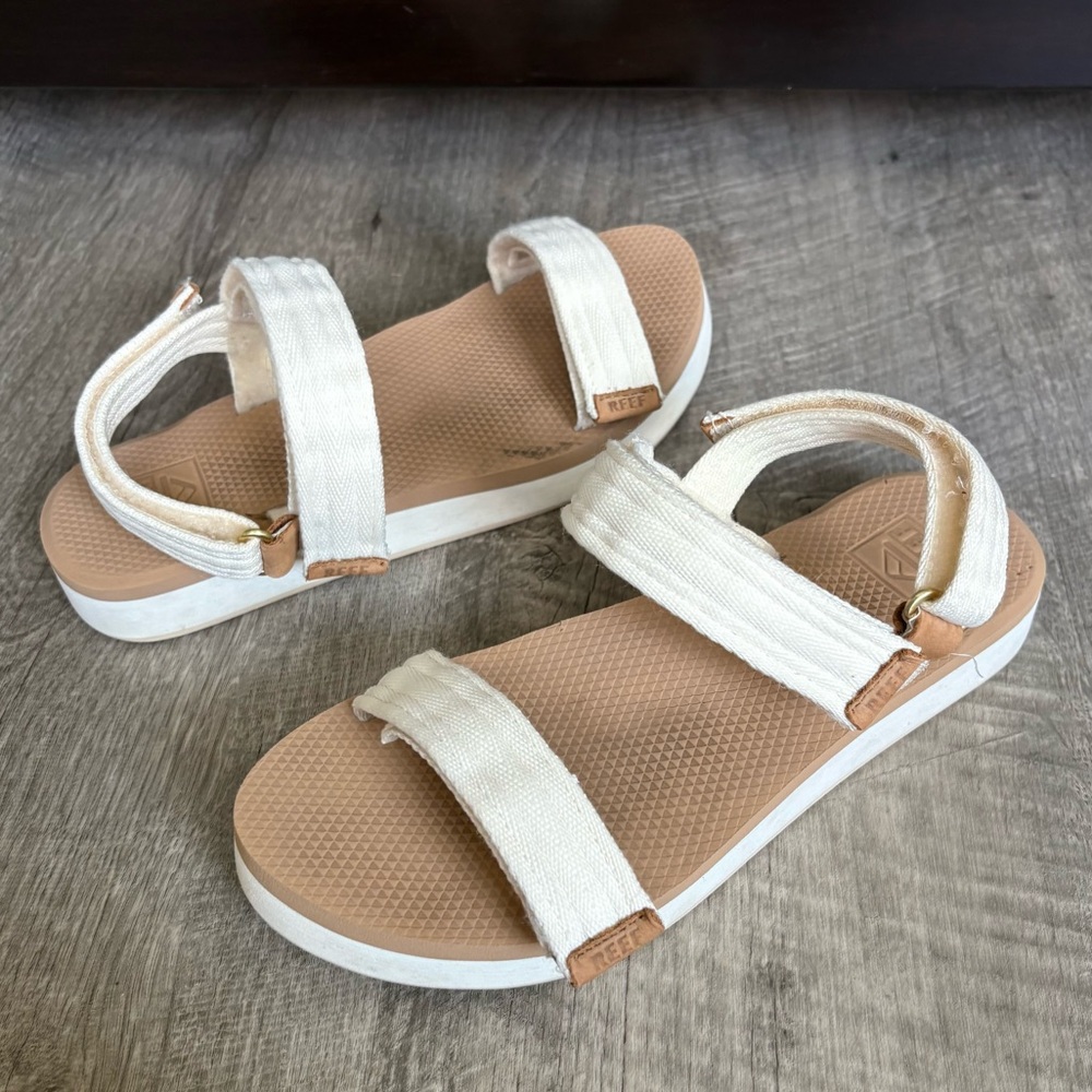 REEF Womens Platform Sandals size 9.5 neutral minimalist *pls read description*